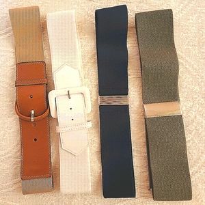 LOT of FOUR wide vintage ladies belts